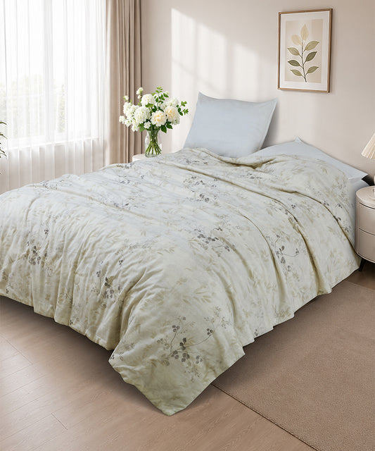 Linen Cotton Dohar – Olive Whisper