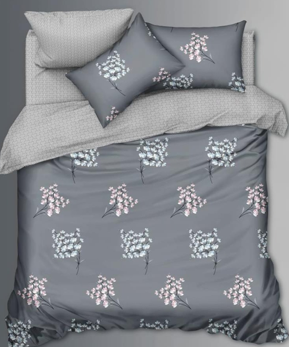 Moon Drape Quilt Bedding Set (4 Pcs) – Silver Blossom