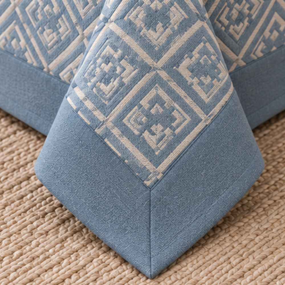 Slate Greek Key Linen Cotton Dohar