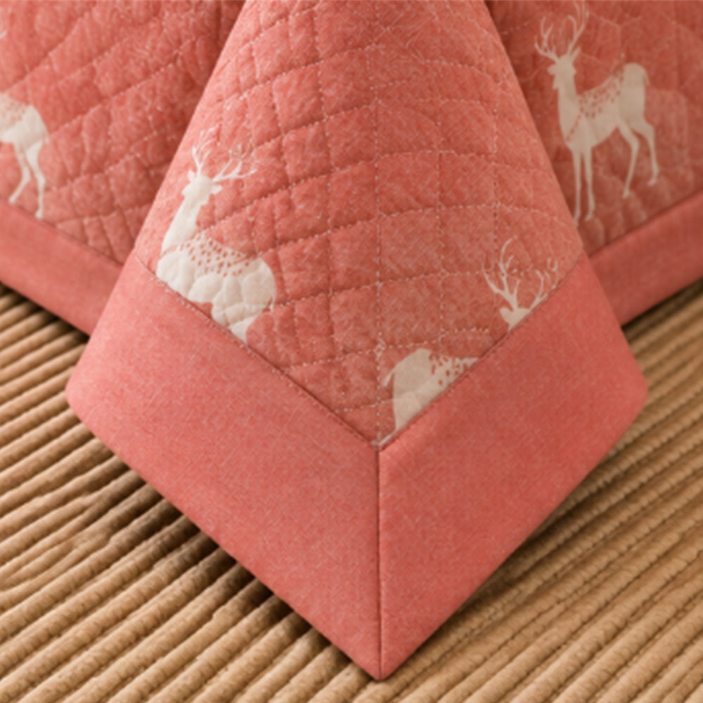 Blush Reindeer Linen Cotton Dohar