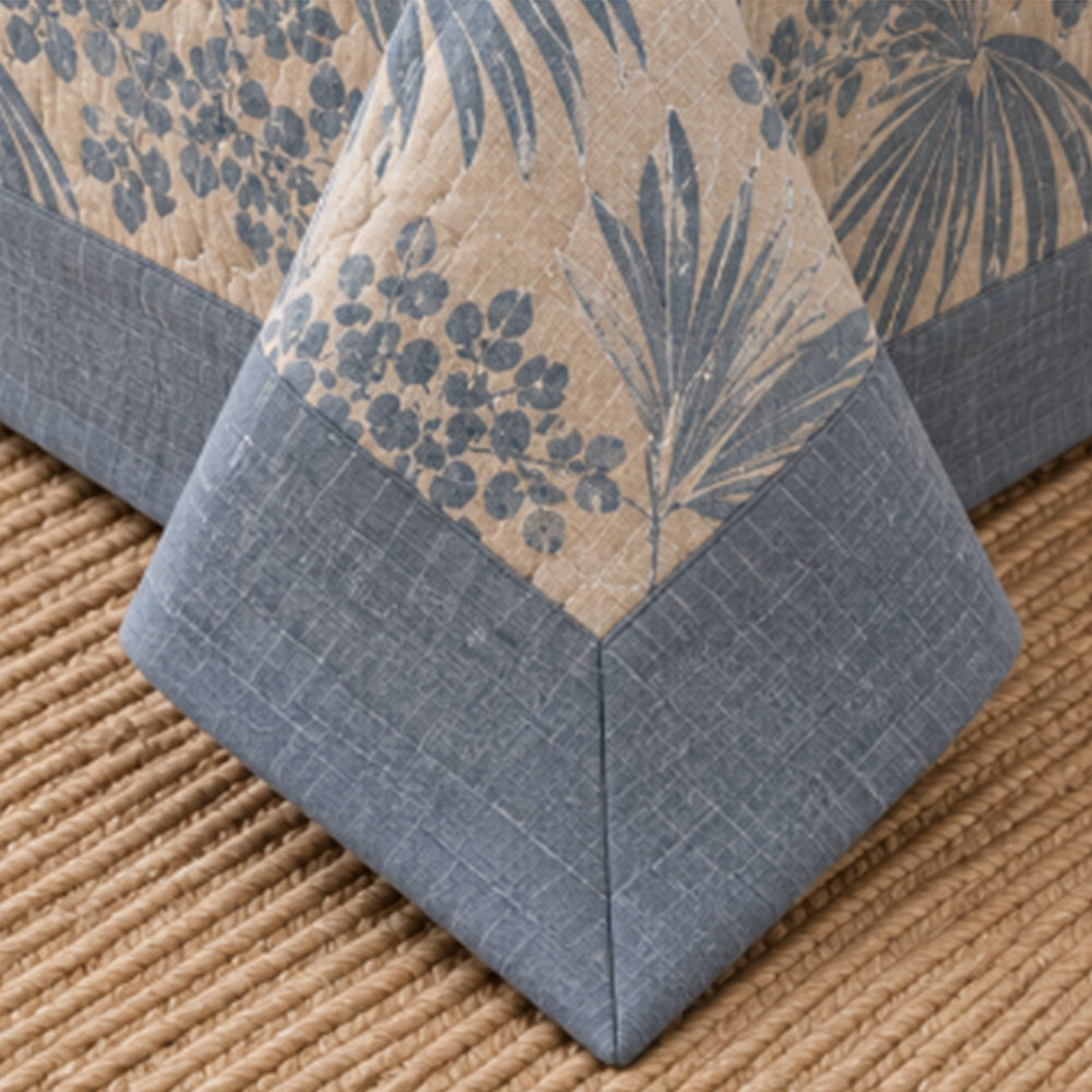 Slate Coastal Palm Linen Cotton Dohar