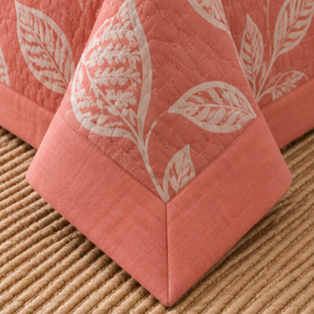 Blush Botanical Leaf Linen Cotton Dohar