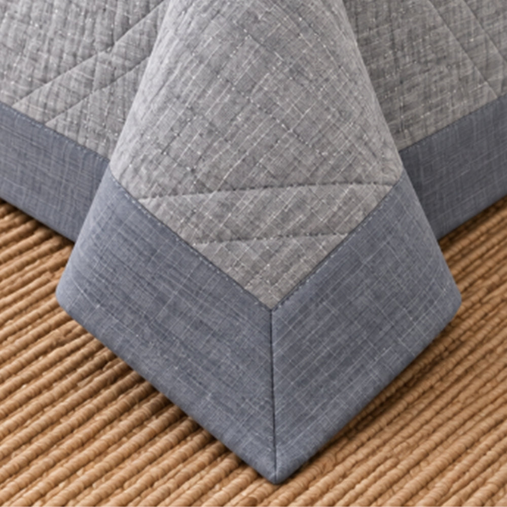 Slate Diamond Trellis Linen Cotton Dohar