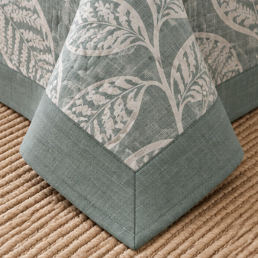 Sage Botanical Leaf Linen Cotton Dohar