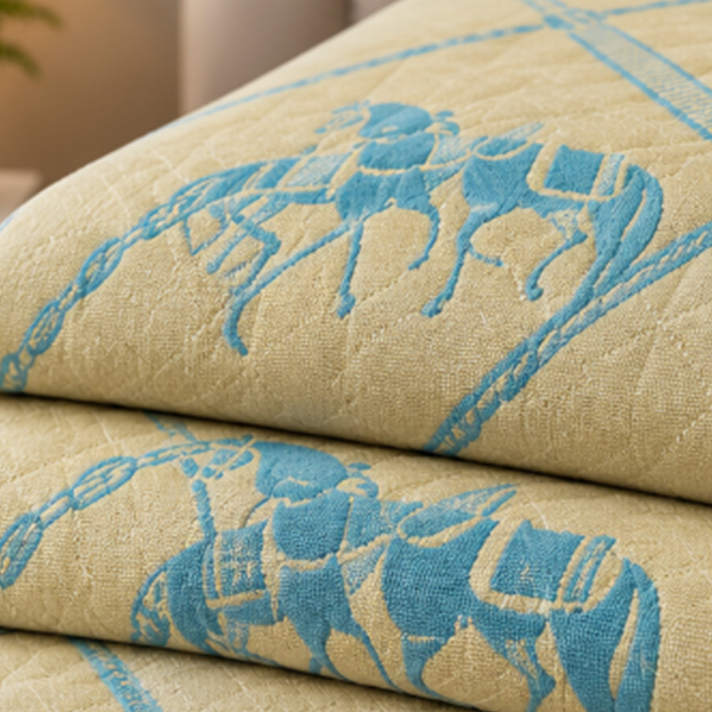 Equestrian Lattice Buttercup Linen Cotton Dohar