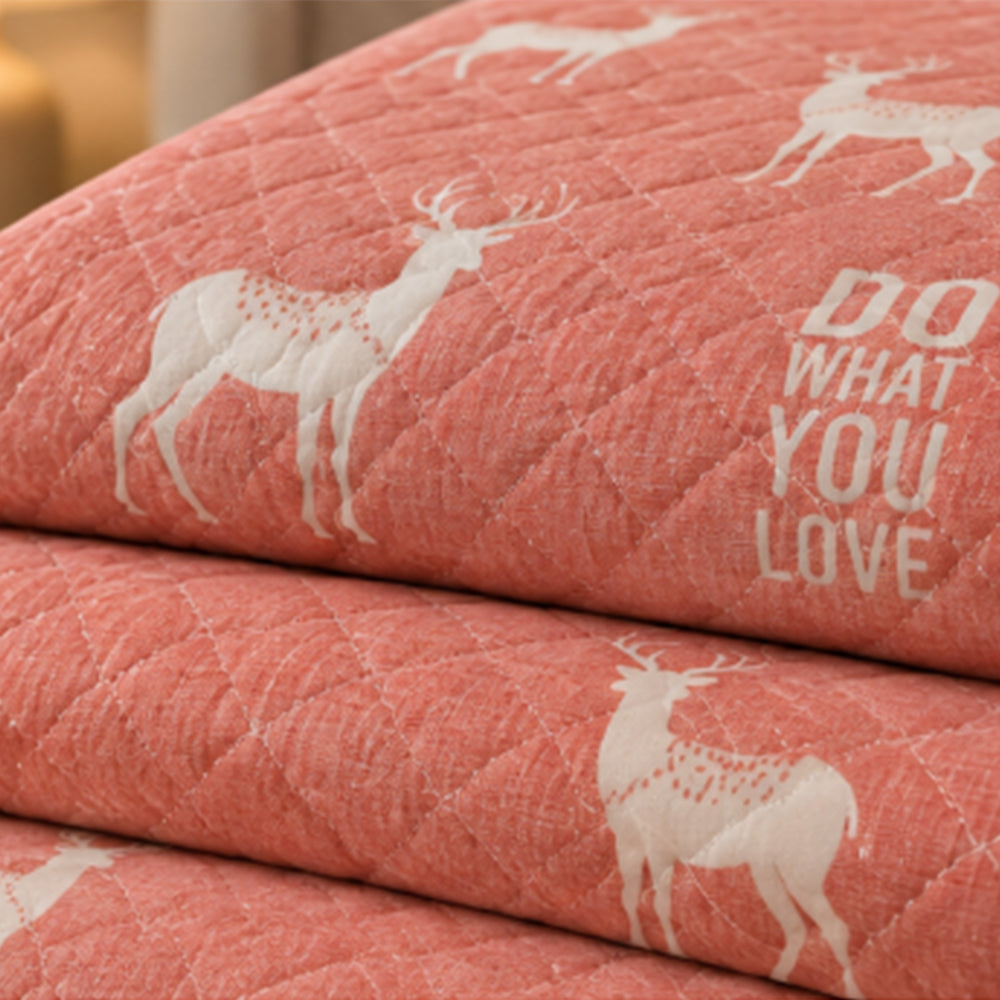 Blush Reindeer Linen Cotton Dohar