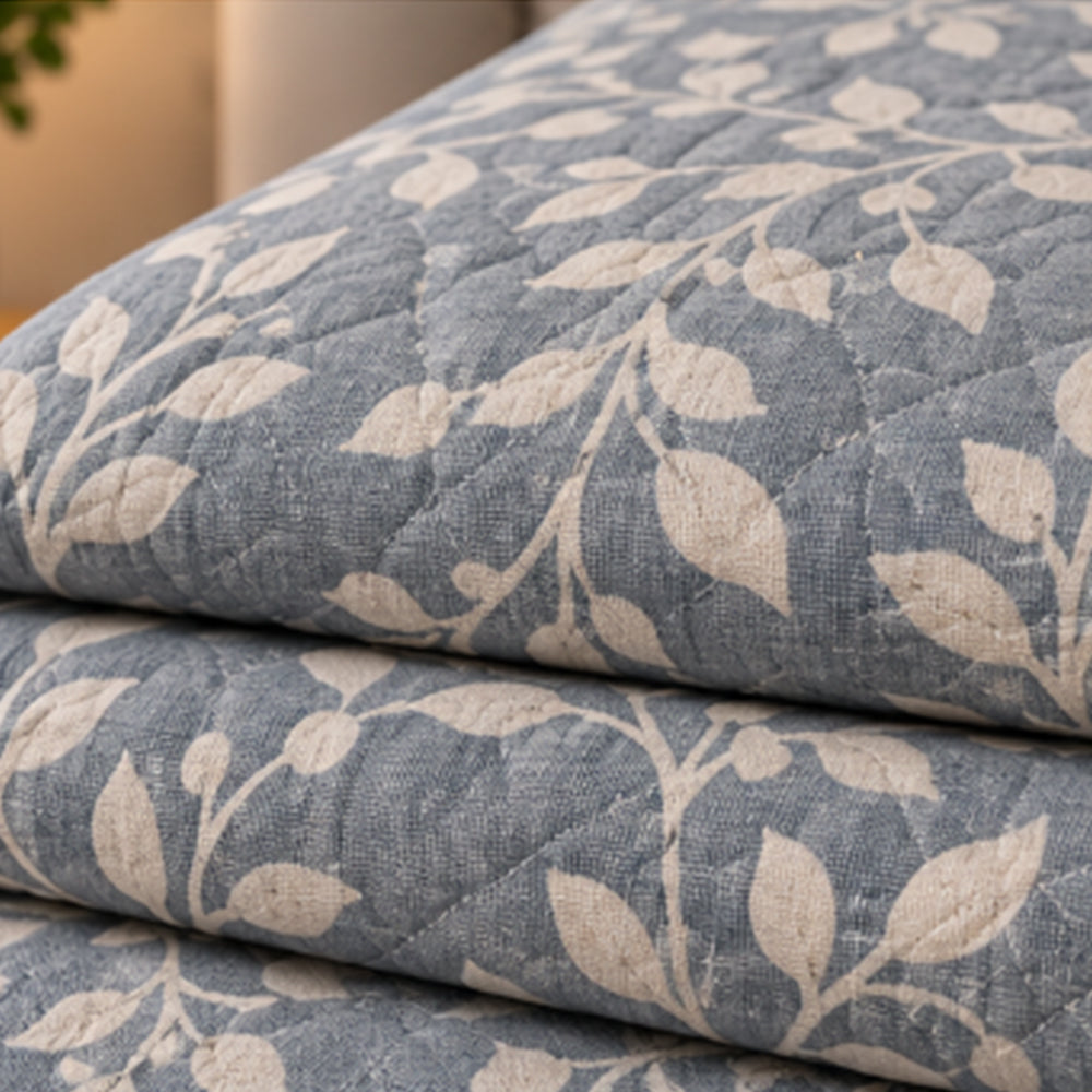 Slate Willow Vine Linen Cotton Dohar