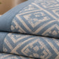 Slate Greek Key Linen Cotton Dohar