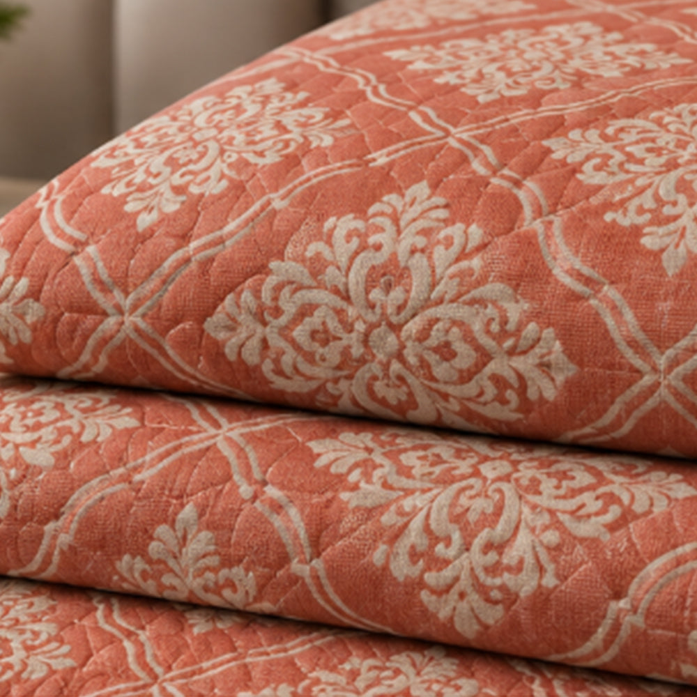 Blush Ogee Medallion Linen Cotton Dohar