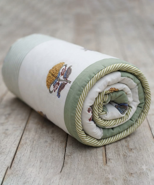 Saffron Dohar – Sage Artisan | Reversible All-Weather Dohar