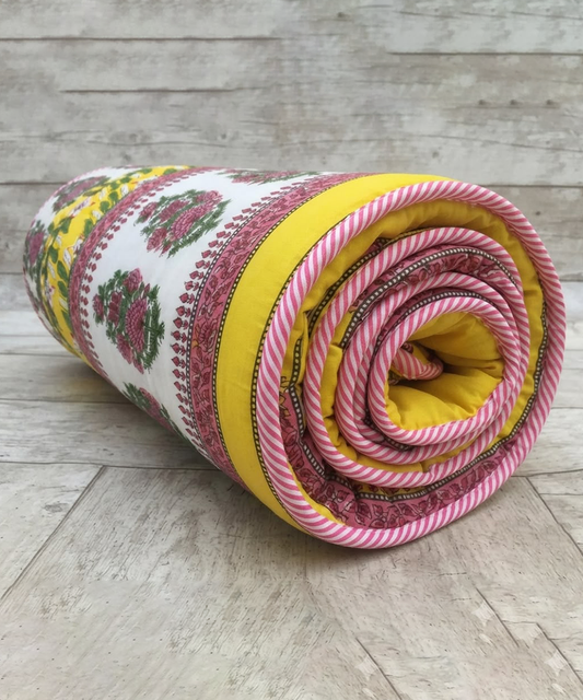 Saffron Dohar – Sunshine Blossom | Reversible All-Weather Dohar