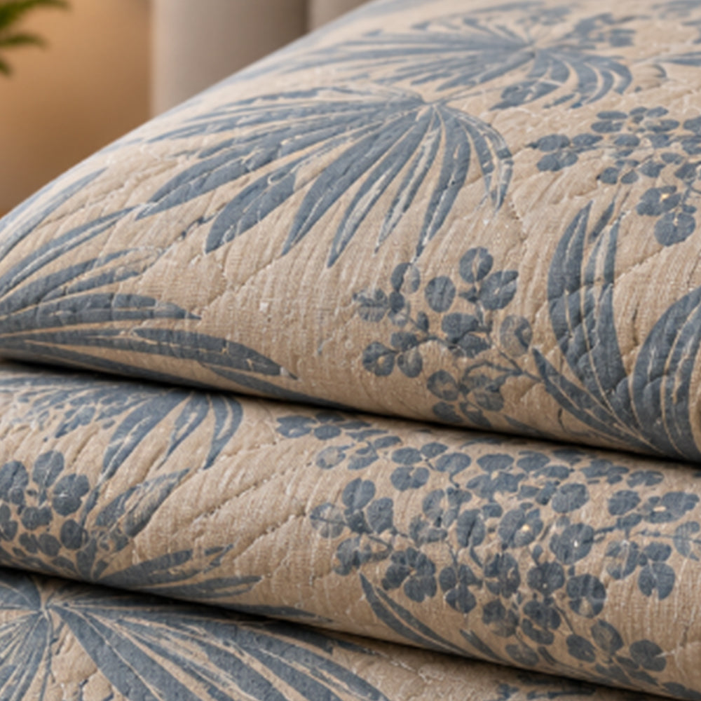 Slate Coastal Palm Linen Cotton Dohar