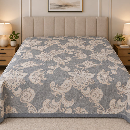 Heritage Teardrop Blue Cotton Linen Dohar