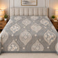 Slate Ogee Medallion Linen Cotton Dohar