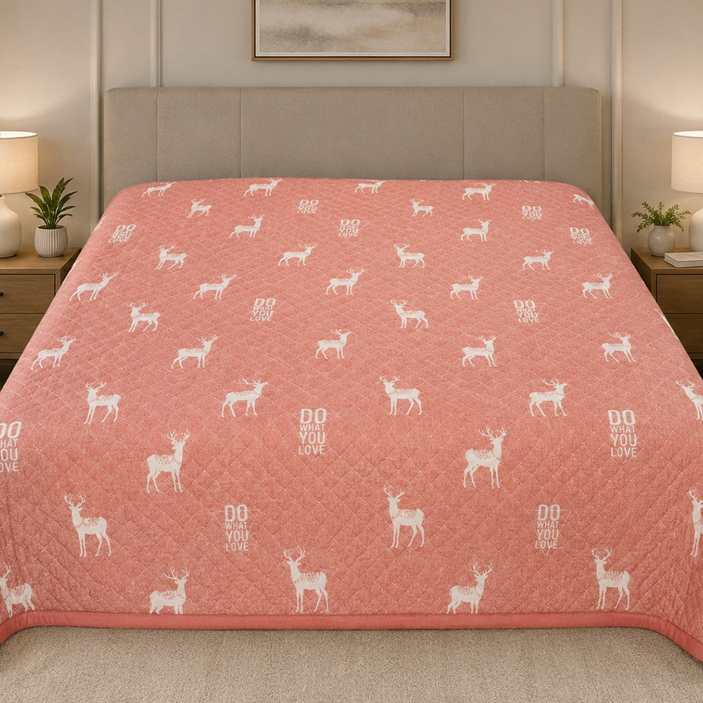 Blush Reindeer Linen Cotton Dohar