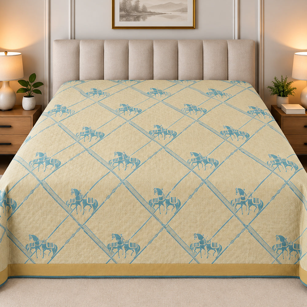 Equestrian Lattice Buttercup Linen Cotton Dohar