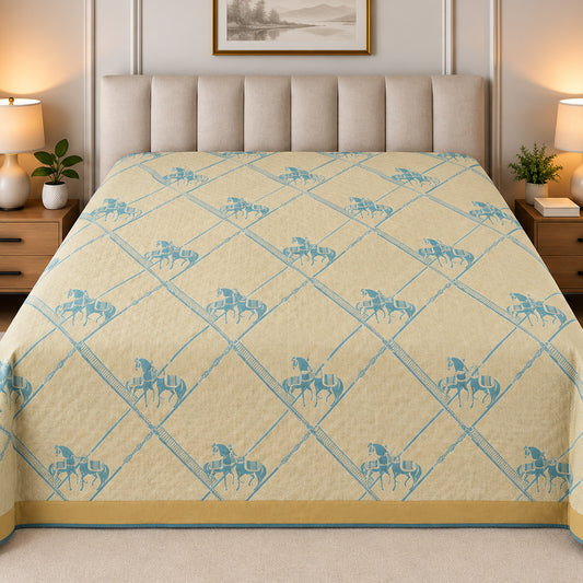 Equestrian Lattice Buttercup Linen Cotton Dohar