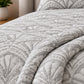 Slate Deco Fan Linen Cotton Dohar