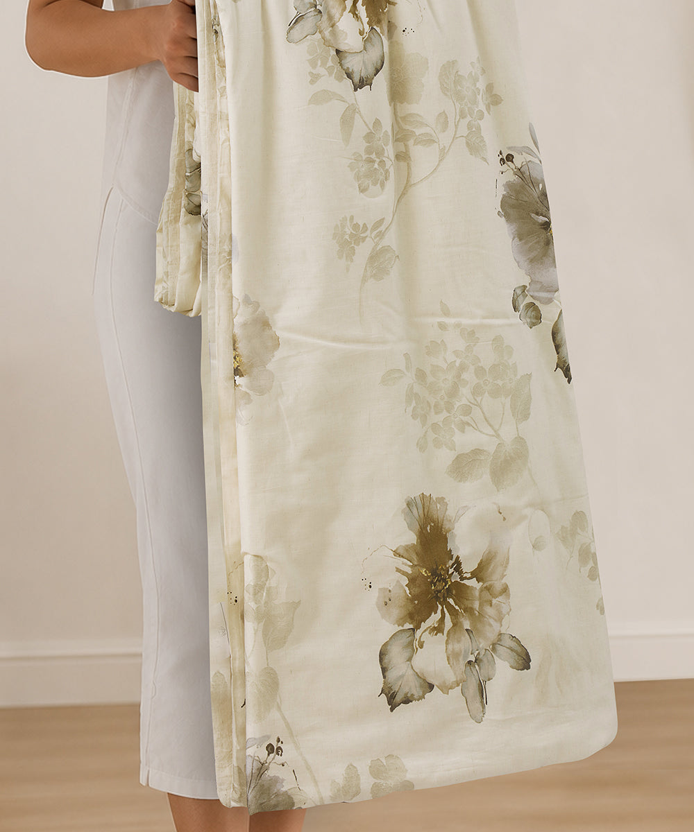 Linen Cotton Dohar – Autumn Bloom