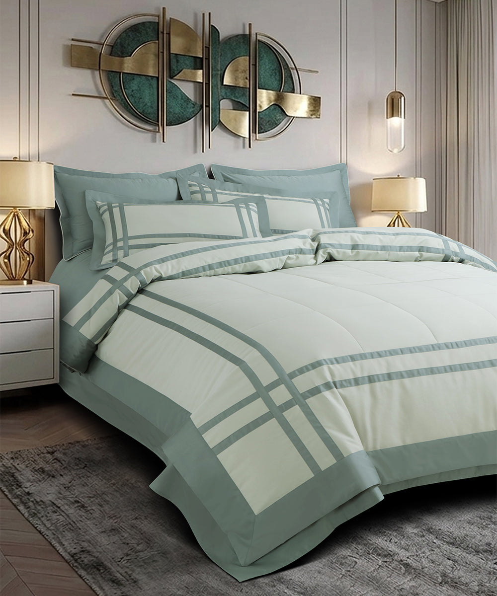 600 Thread Count Imperial Border – Arctic Mist