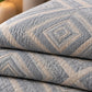 Slate Concentric Diamond Linen Cotton Dohar