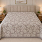 Taupe Botanical Leaf Linen Cotton Dohar