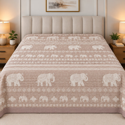 Blush Royal Tusker Linen Cotton Dohar