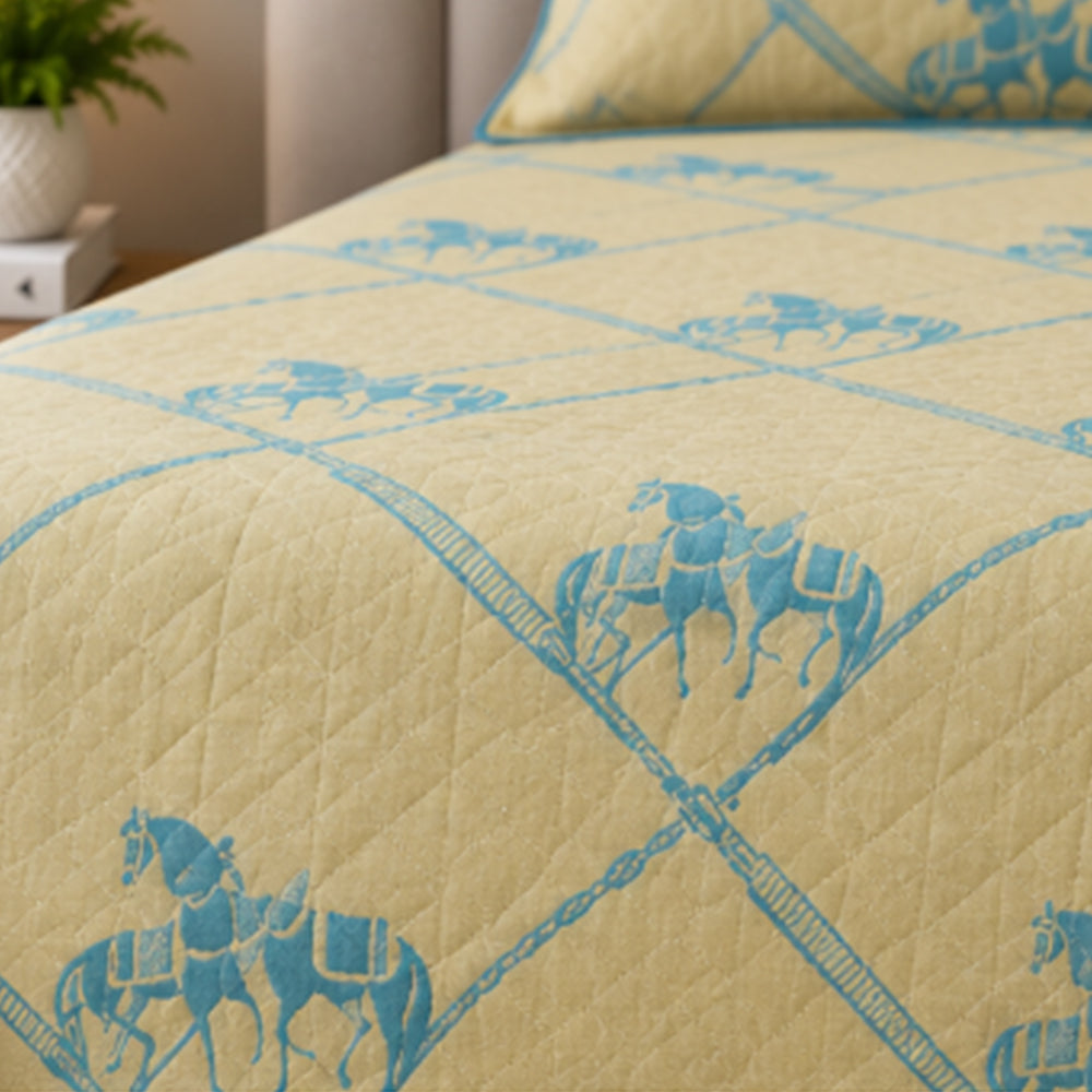 Equestrian Lattice Buttercup Linen Cotton Dohar