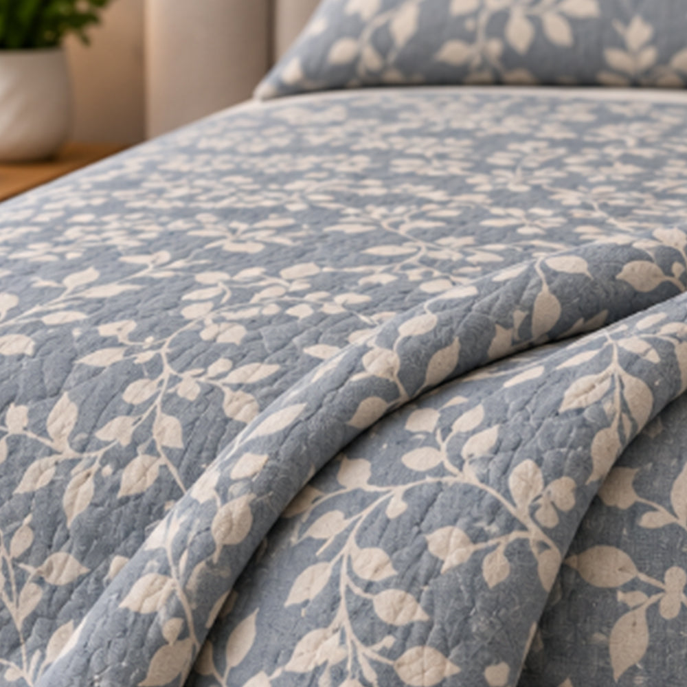 Slate Willow Vine Linen Cotton Dohar