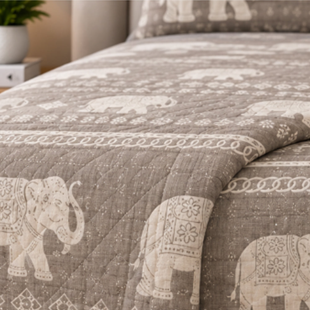 Taupe Royal Tusker Linen Cotton Dohar