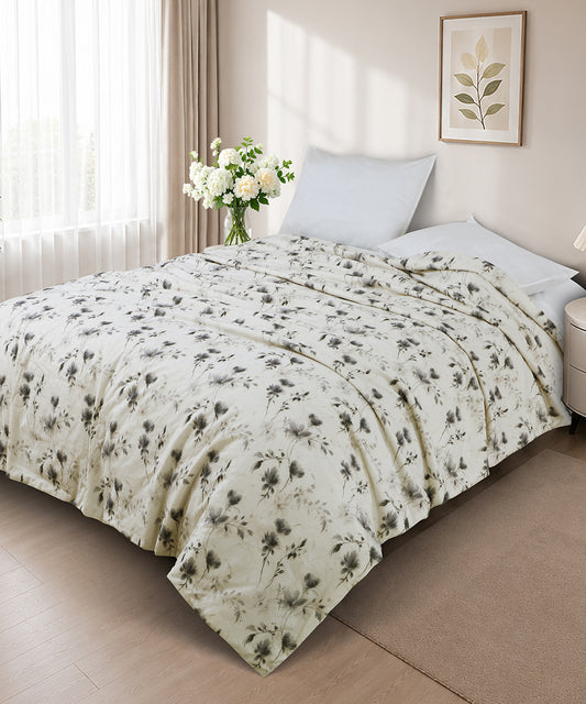 Linen Cotton Dohar – Charcoal Blossom