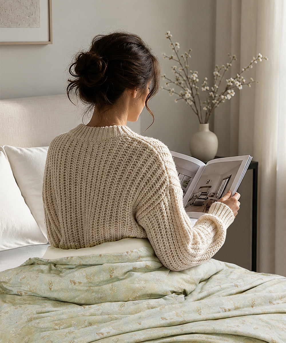 Linen Cotton Dohar – Sage Bloom