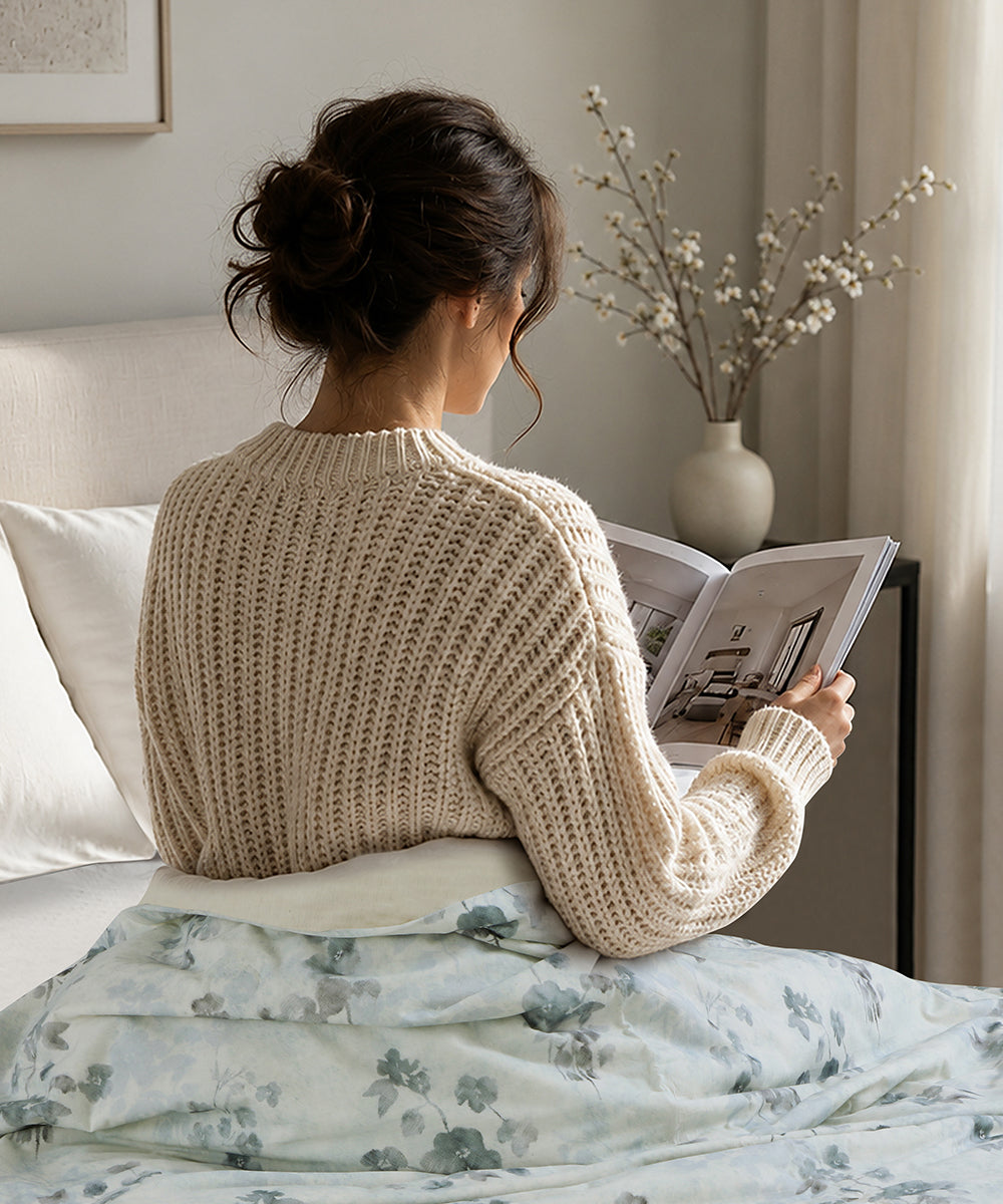 Linen Cotton Dohar – Misty Bloom
