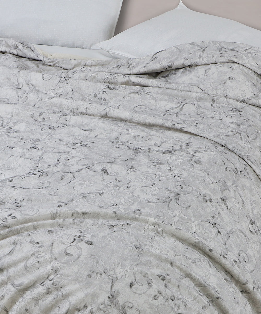 Linen Cotton Dohar – Pearl Scroll