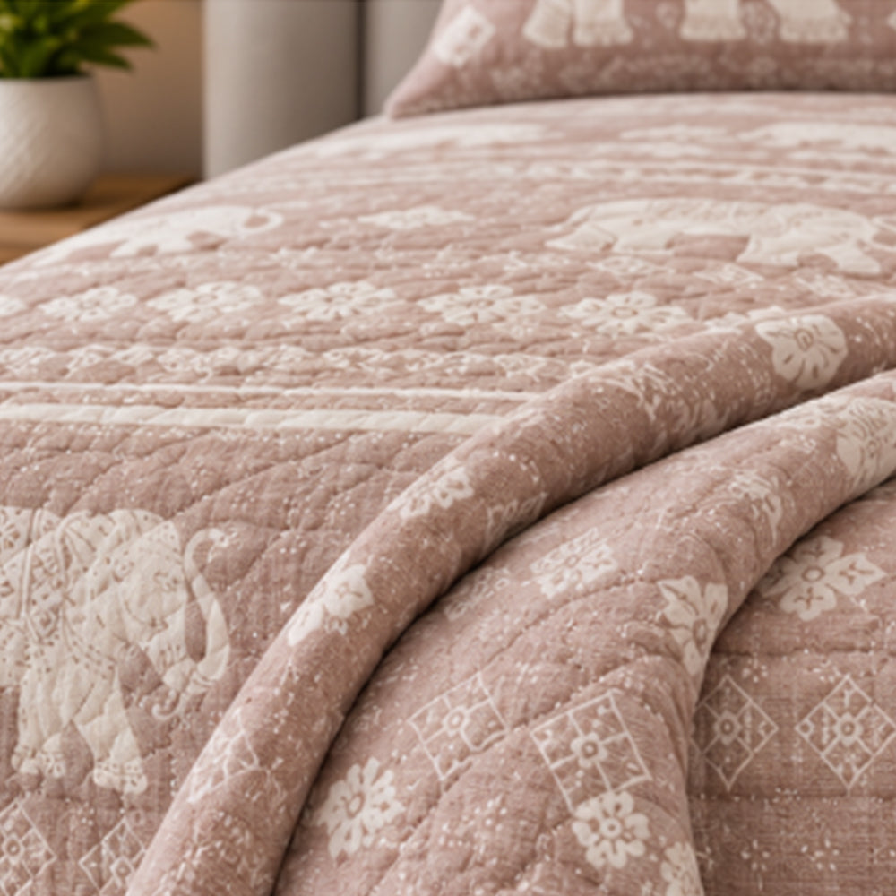Blush Royal Tusker Linen Cotton Dohar