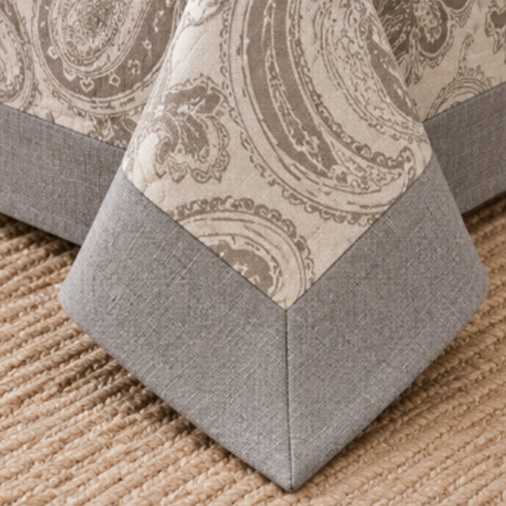 Oatmeal Filigree Scroll Linen Cotton Dohar