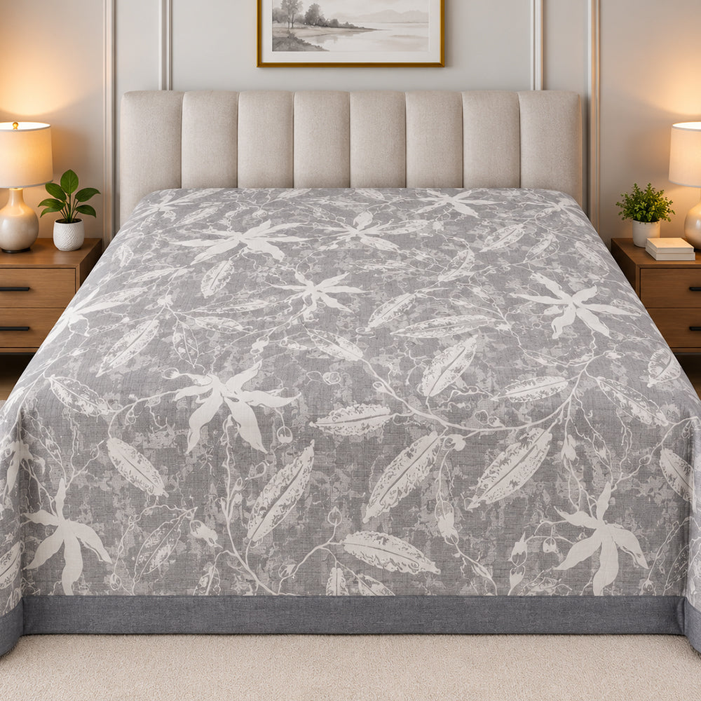 Slate Star Magnolia Linen Cotton Dohar