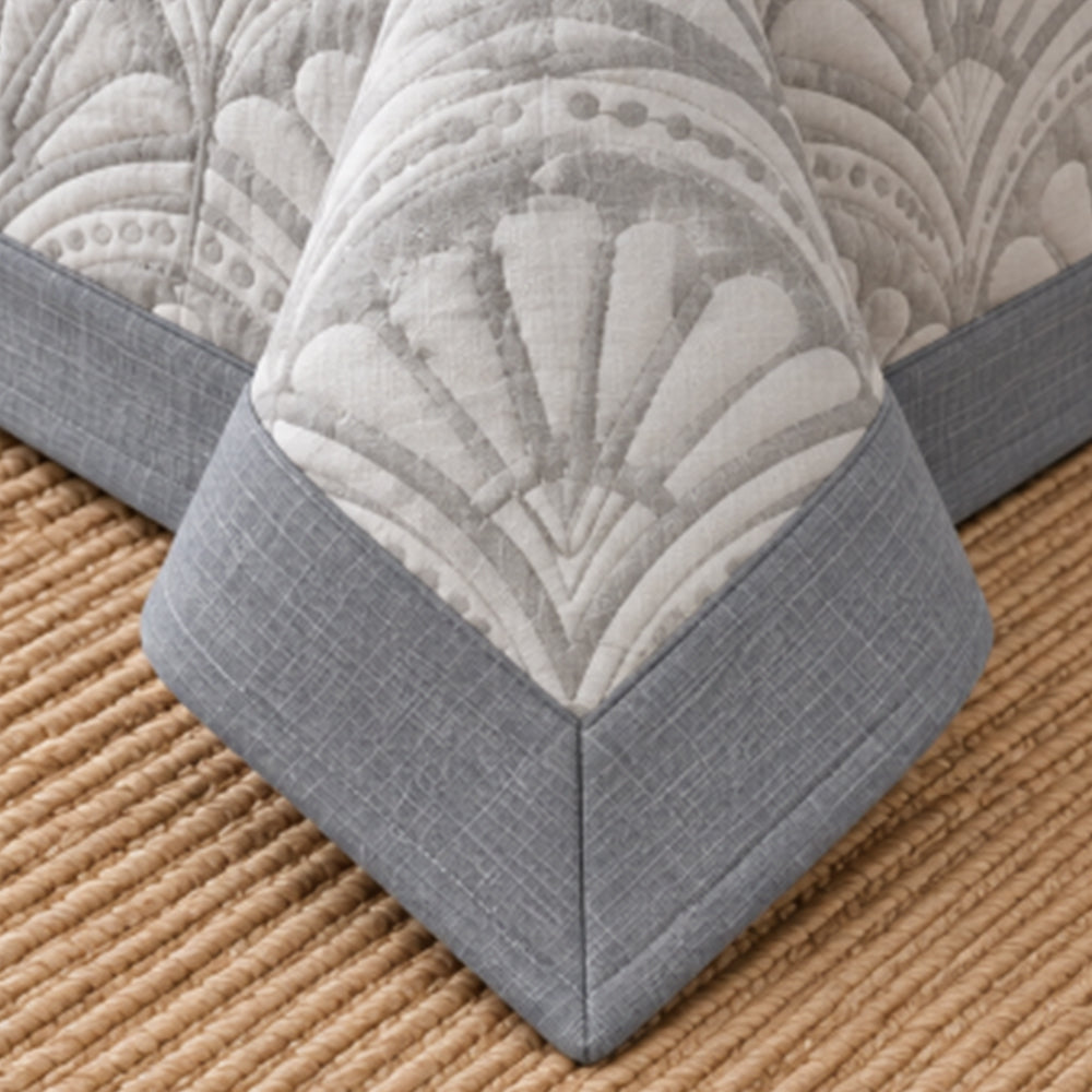Slate Deco Fan Linen Cotton Dohar