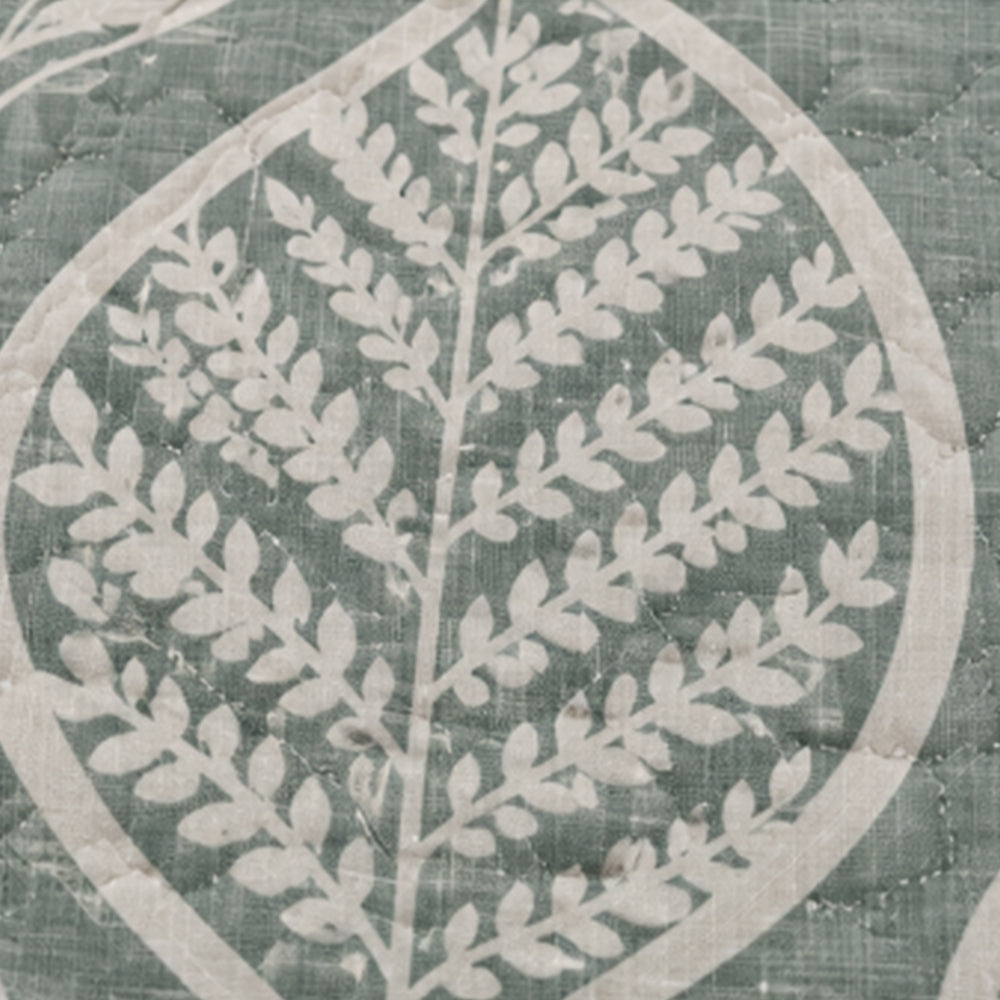 Sage Botanical Leaf Linen Cotton Dohar