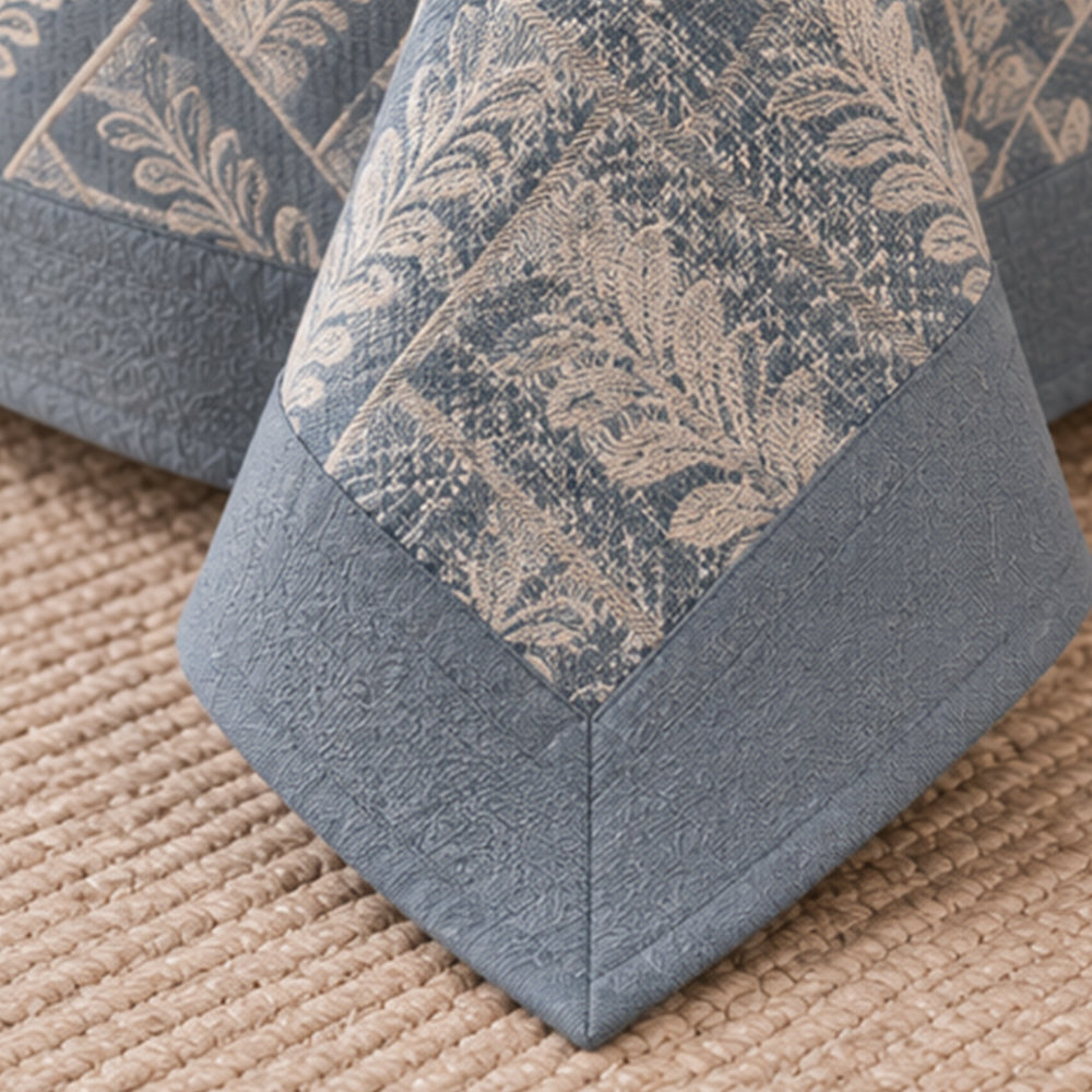 Slate Fern Lattice Linen Cotton Dohar