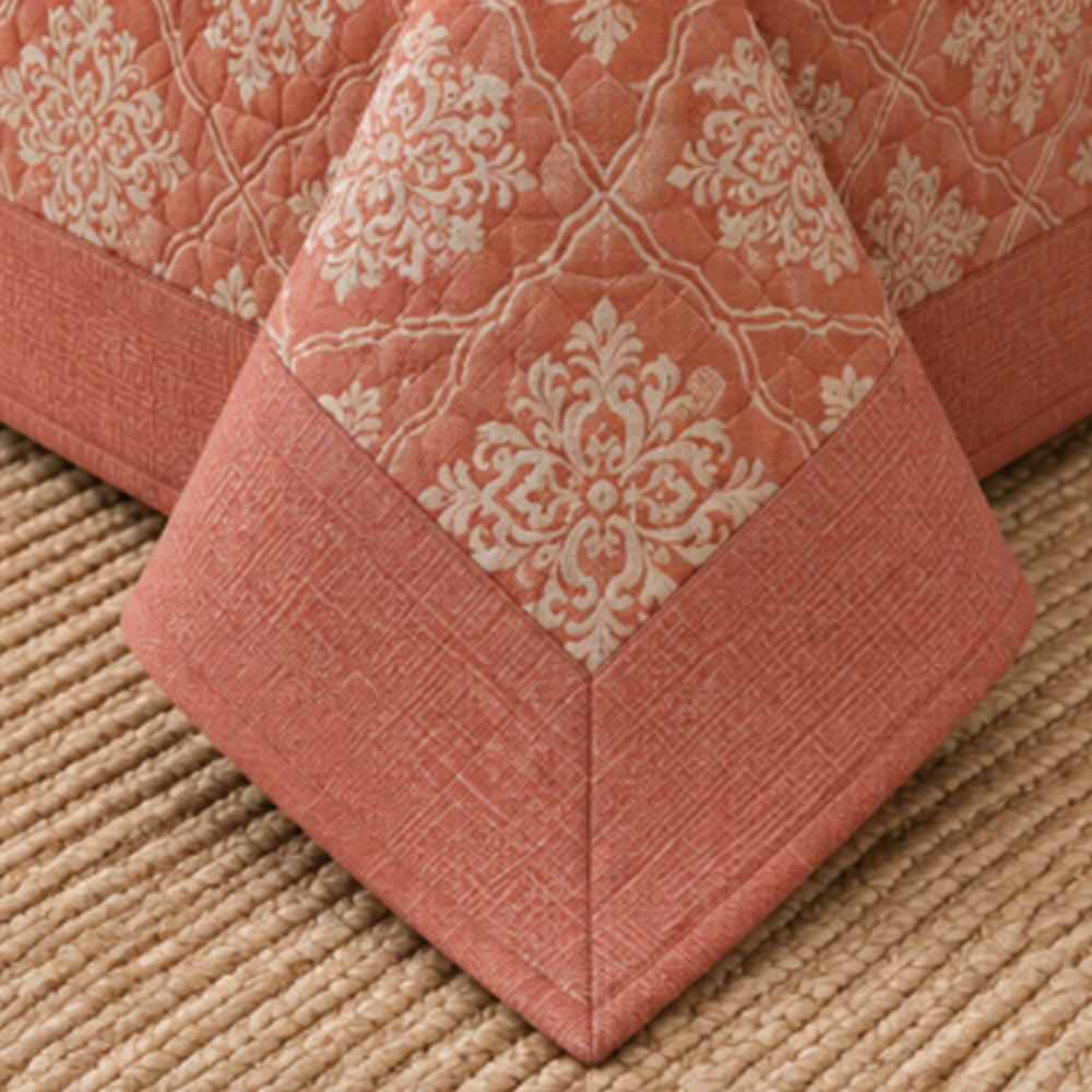 Blush Ogee Medallion Linen Cotton Dohar