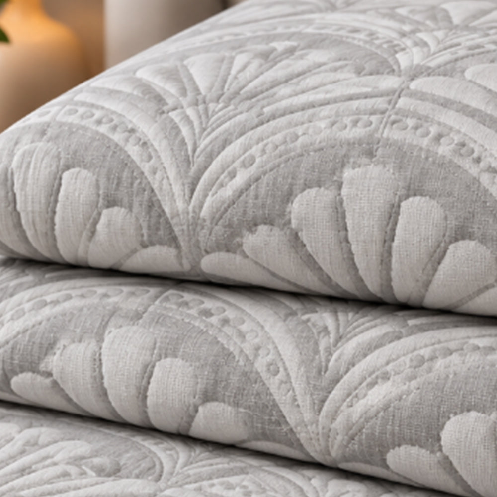 Slate Deco Fan Linen Cotton Dohar