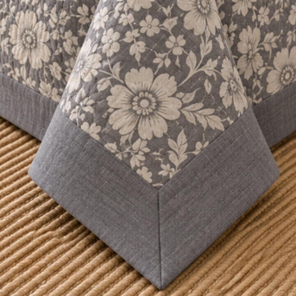 Slate Morris Flora Linen Cotton Dohar