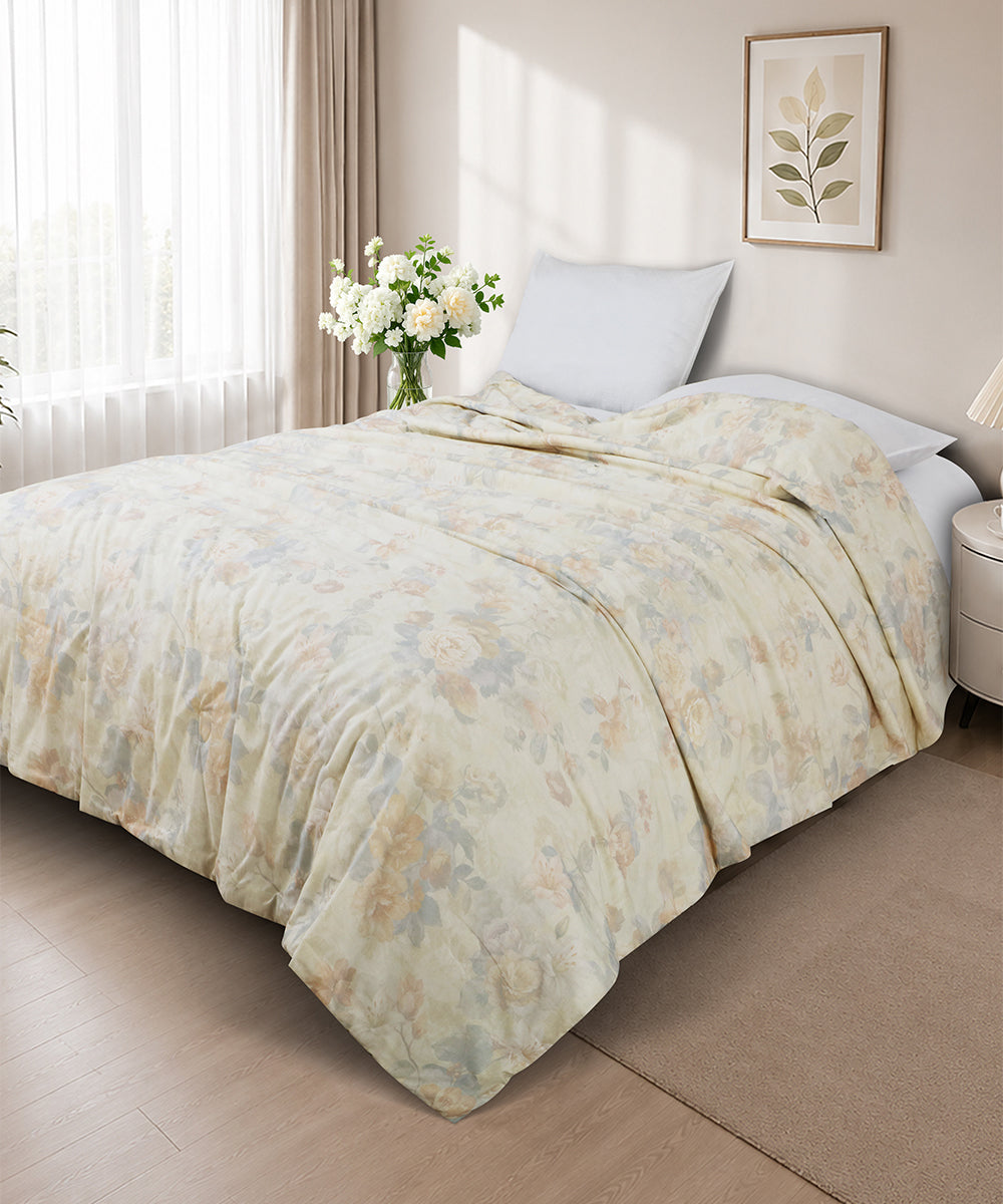 Linen Cotton Dohar – Ivory Blossom