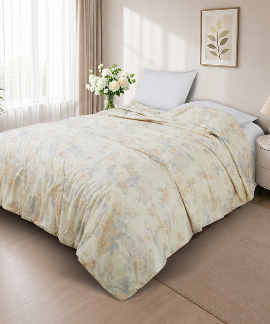 Linen Cotton Dohar – Ivory Blossom