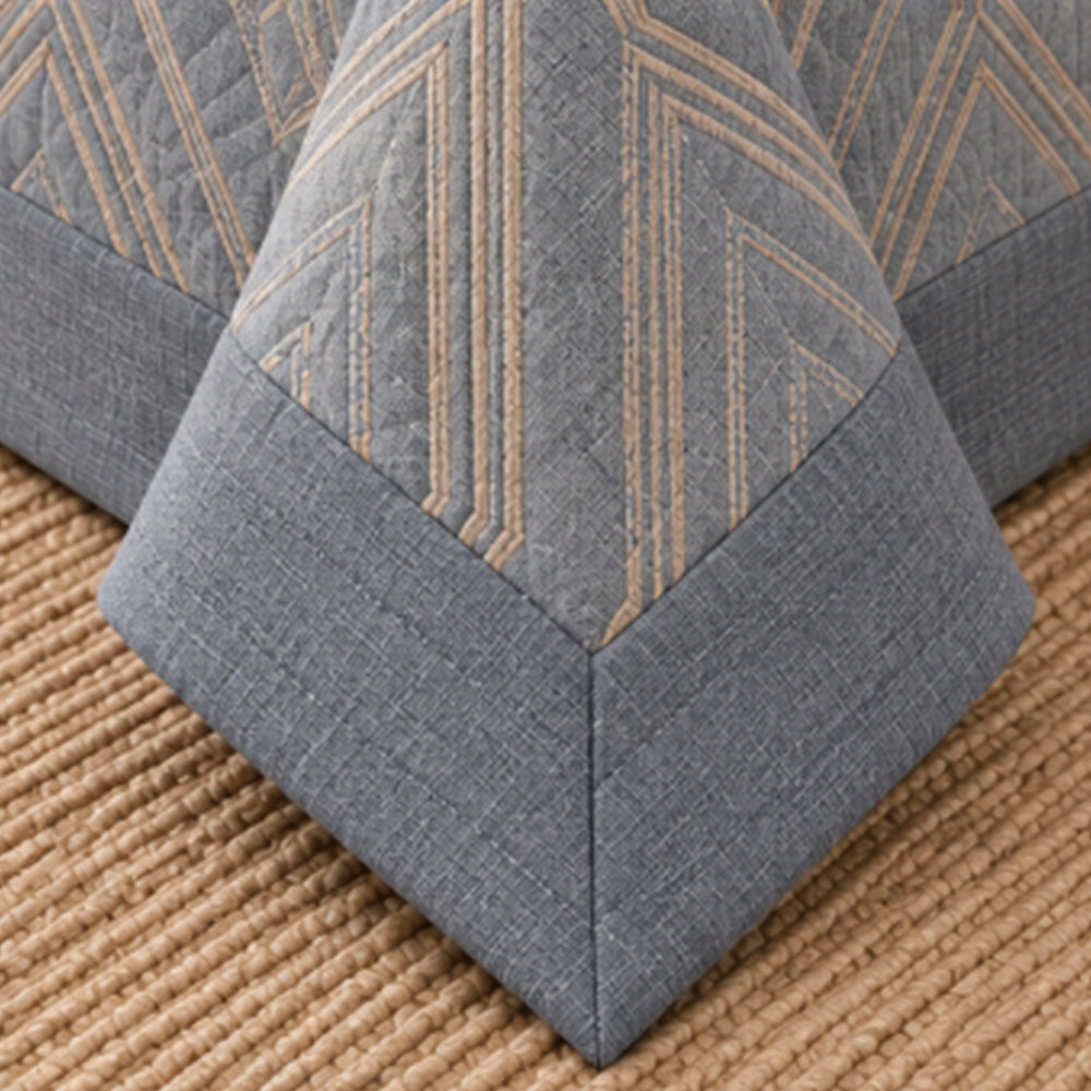 Slate Interlocking Ogee Linen Cotton Dohar