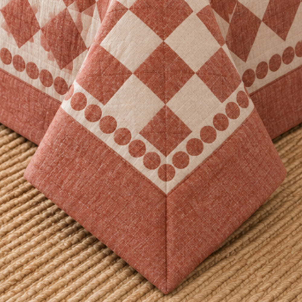 Blush Harlequin Check Linen Cotton Dohar