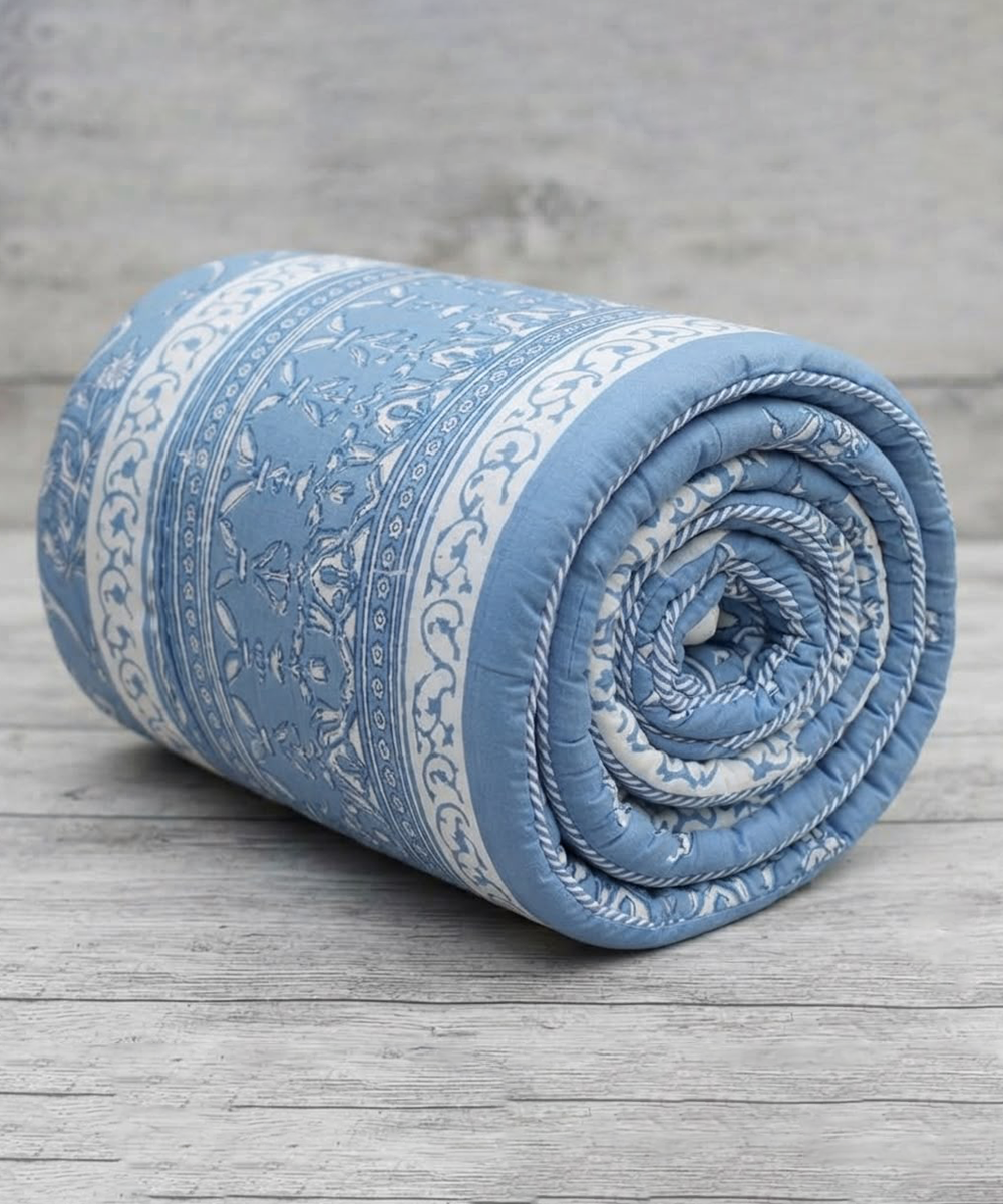 Saffron Dohar – Azure Royale | Reversible All-Weather Dohar