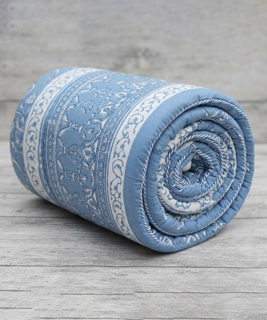 Saffron Dohar – Azure Royale | Reversible All-Weather Dohar