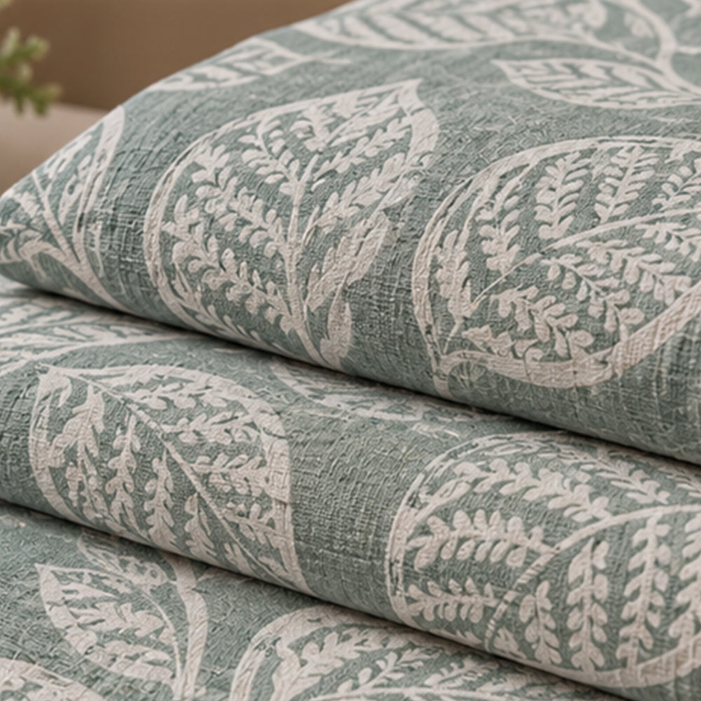 Sage Botanical Leaf Linen Cotton Dohar
